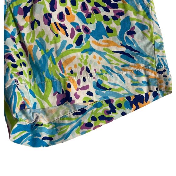 Lilly Pulitzer Sea Soiree Blue Green Callahan Shorts Size 4 - Picture 5 of 7
